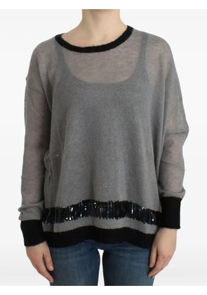 Costume National sequin-embellished semi-sheer sweater - Grey