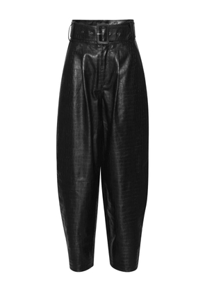 ROTATE BIRGER CHRISTENSEN belted leather trousers - Black