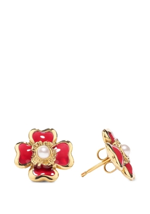 Goossens Trèfle enamel stud earrings - Gold