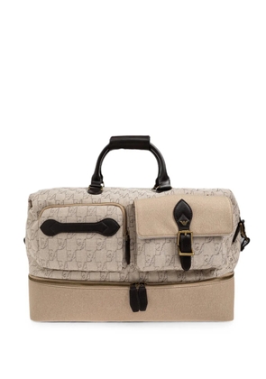 Emporio Armani monogram-print holdall - Neutrals