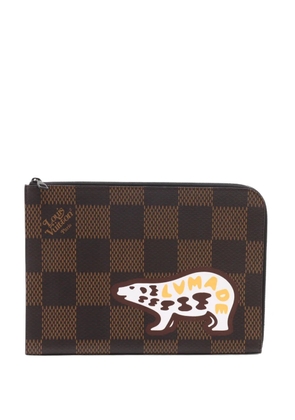 Louis Vuitton Pre-Owned 2020 Damier Ebene Nigo Bear clutch bag - Brown