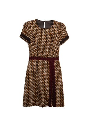 Prada Pre-Owned tweed short-sleeve dress - Brown
