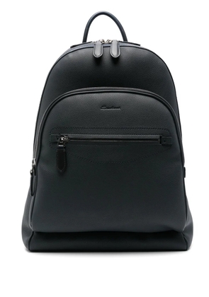Santoni leather backpack - Blue