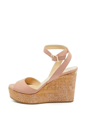 Jimmy Choo Pre-Owned Patara embroidered sandals - Pink
