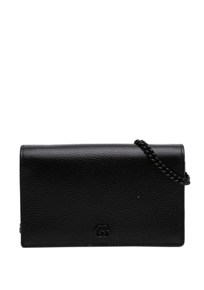 Gucci Pre-Owned 2016-2026 GG Marmont Calfskin Monochrome Wallet On Chain crossbody bag - Black
