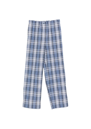 A.M.G. check-pattern wide-leg trousers - Blue