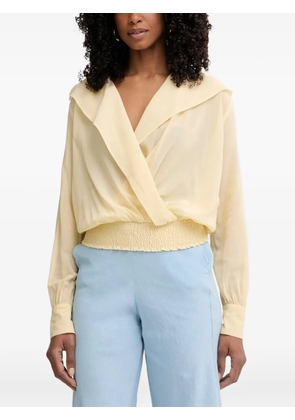 PINKO wrap-style hooded blouse - Yellow