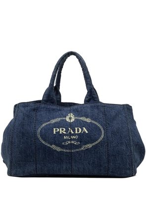 Prada Pre-Owned 2013-2026 Large Denim Canapa Logo satchel - Blue