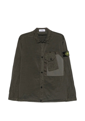 Stone Island chest-pocket logo-patch overshirt - Grey