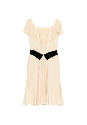 Prada Pre-Owned pleated silk dress - Neutrals