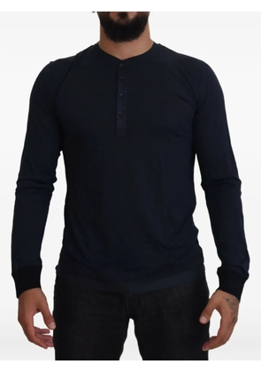 Dolce & Gabbana henley-neck long-sleeve polo shirt - Blue
