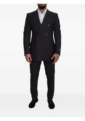 Dolce & Gabbana double-breasted pinstripe suit - Black