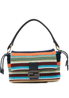 FENDI medium Mamma Baguette striped tote bag - Blue