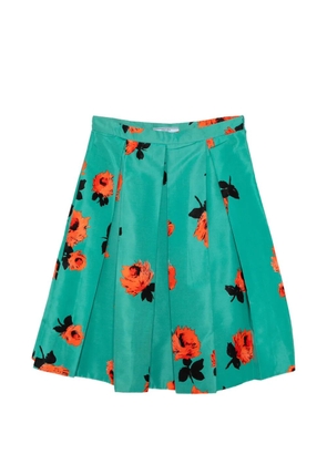 Prada Pre-Owned floral-print pleated skirt - Blue