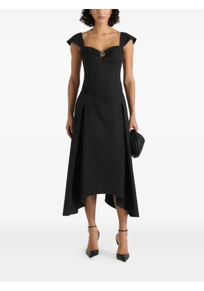 Manière De Voir Faith cap-sleeve corset cotton midi dress - Black
