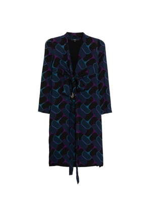 Gucci Pre-Owned Horsebit-print tie-waist dress - Black