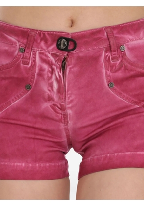 Plein Sud faded angled-stitching mini shorts - Pink