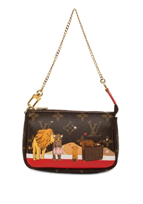 Louis Vuitton Pre-Owned 2018 Monogram Cats Christmas Animation Mini Pochette Accessories shoulder bag - Brown