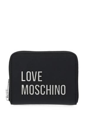 Love Moschino logo-plaque zip wallet - Black