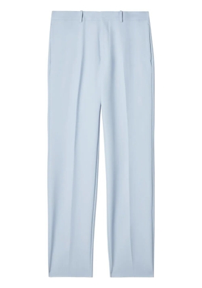 Off-White logo-embroidered straight-leg trousers - Blue