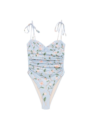 Agua By Agua Bendita Rábano Navegante floral-print swimsuit - Blue