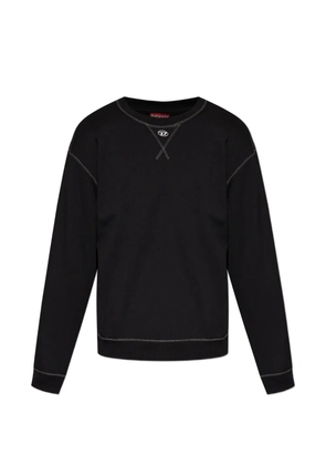 Diesel S-Norm-TR logo-plaque topstitched sweatshirt - Black
