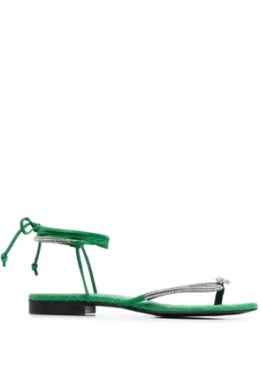 Philipp Plein skull stud thong strap sandals - Green