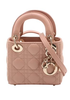 Christian Dior Pre-Owned 2021 Micro Lambskin Cannage Lady Dior satchel - Brown