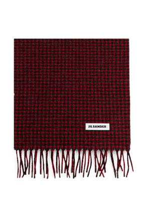 Jil Sander fringed wool scarf - Red