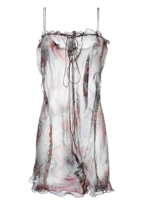 Acne Studios baroque-print silk minidress - Grey
