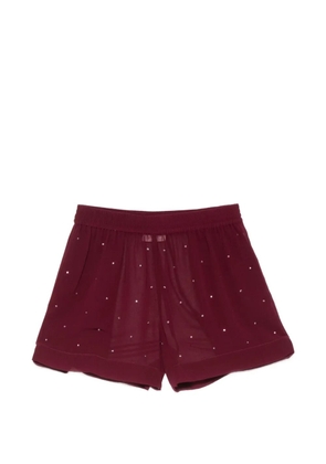 MC2 Saint Barth Meave crystal-embellished elasticated-waist shorts - Red