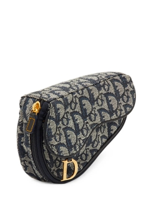Christian Dior Pre-Owned 1998 Saddle Oblique-pattern clutch bag - Grey
