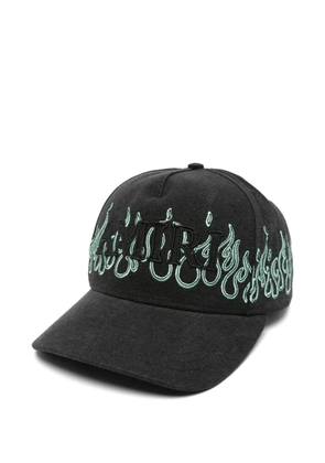 AMIRI flame-embroidered logo-patch baseball cap - Black