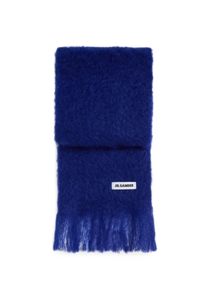 Jil Sander slim wool blend scarf - Blue