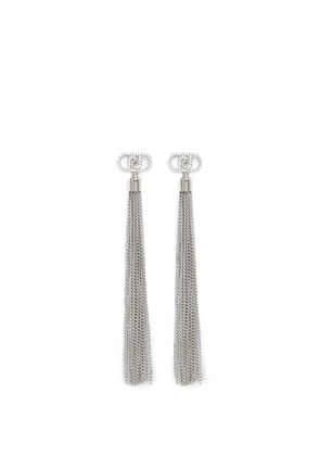 LIU JO crystal-embellished chain-fringe earrings - Silver