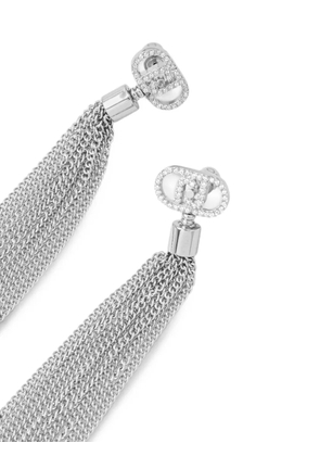 LIU JO crystal-embellished chain-fringe earrings - Silver