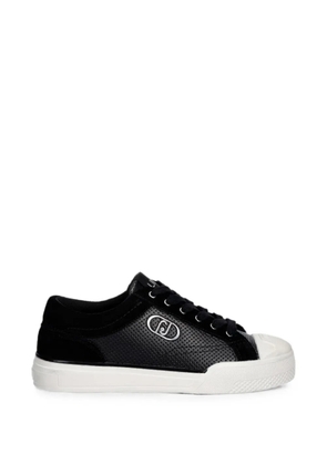LIU JO perforated logo-plaque sneakers - Black