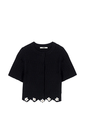 Maje cardigan with floral jewel details - Black