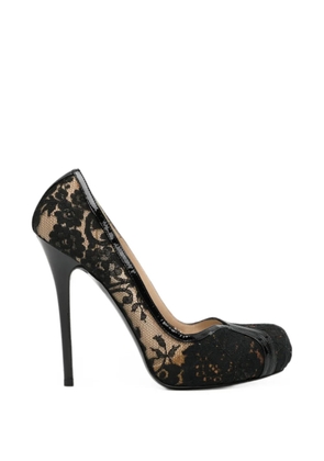 Alexander McQueen Pre-Owned 130mm lace-overlay pumps - Black