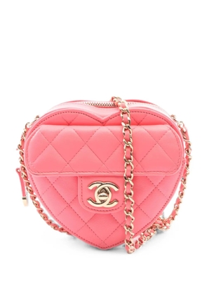 CHANEL Pre-Owned 2022 Matelassé Heart clutch bag - Pink