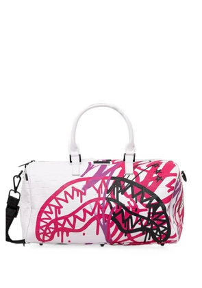 Sprayground Shark-print holdall bag - White