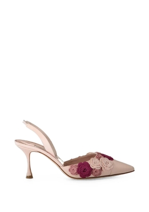 Manolo Blahnik Svemutasli floral-appliqué pumps - Pink