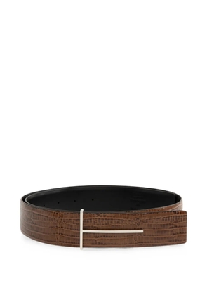 TOM FORD T-logo reversible belt - Brown