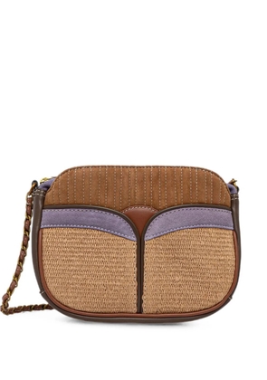 Sessùn Devine woven-panel leather shoulder bag - Brown