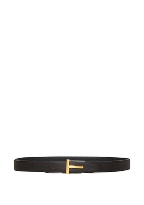 TOM FORD T-buckle grained leather belt - Brown