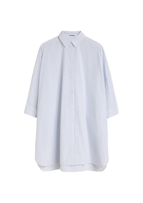 Jil Sander striped cotton poplin shirt - White
