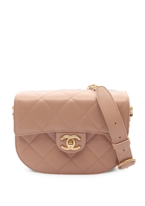 CHANEL Pre-Owned 2021s Diamond-quilted chain-strap mini shoulder bag - Neutrals