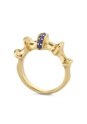 VRAM 18K yellow gold Chrona blue sapphire ring