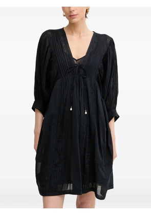 TWINSET lace-trim cotton mini dress - Black