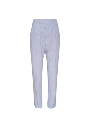 Thom Browne striped-pattern back-strap tailored trousers - White